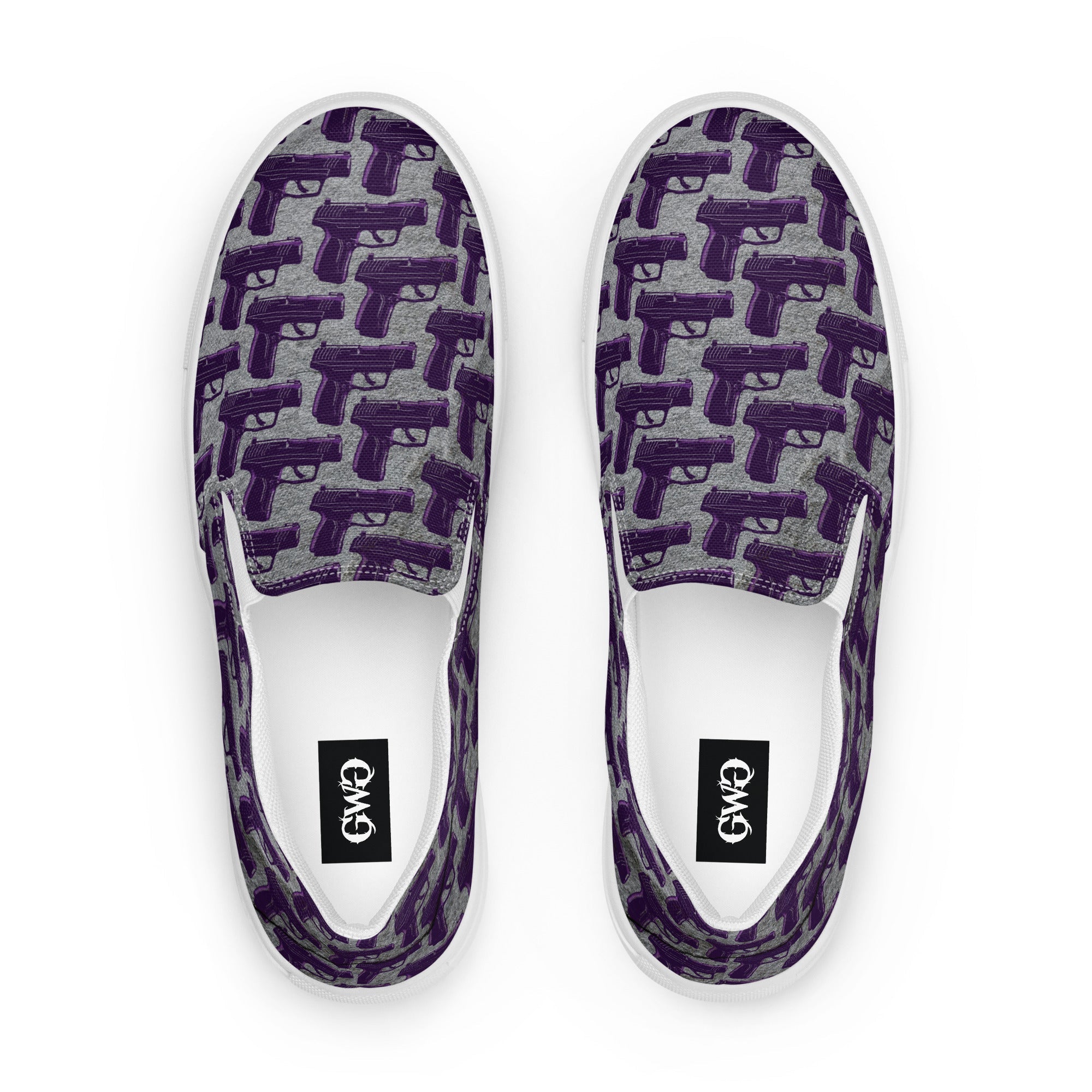 Purple Haze Pistol Palooza Women’s Canvas Slip-On Shoes