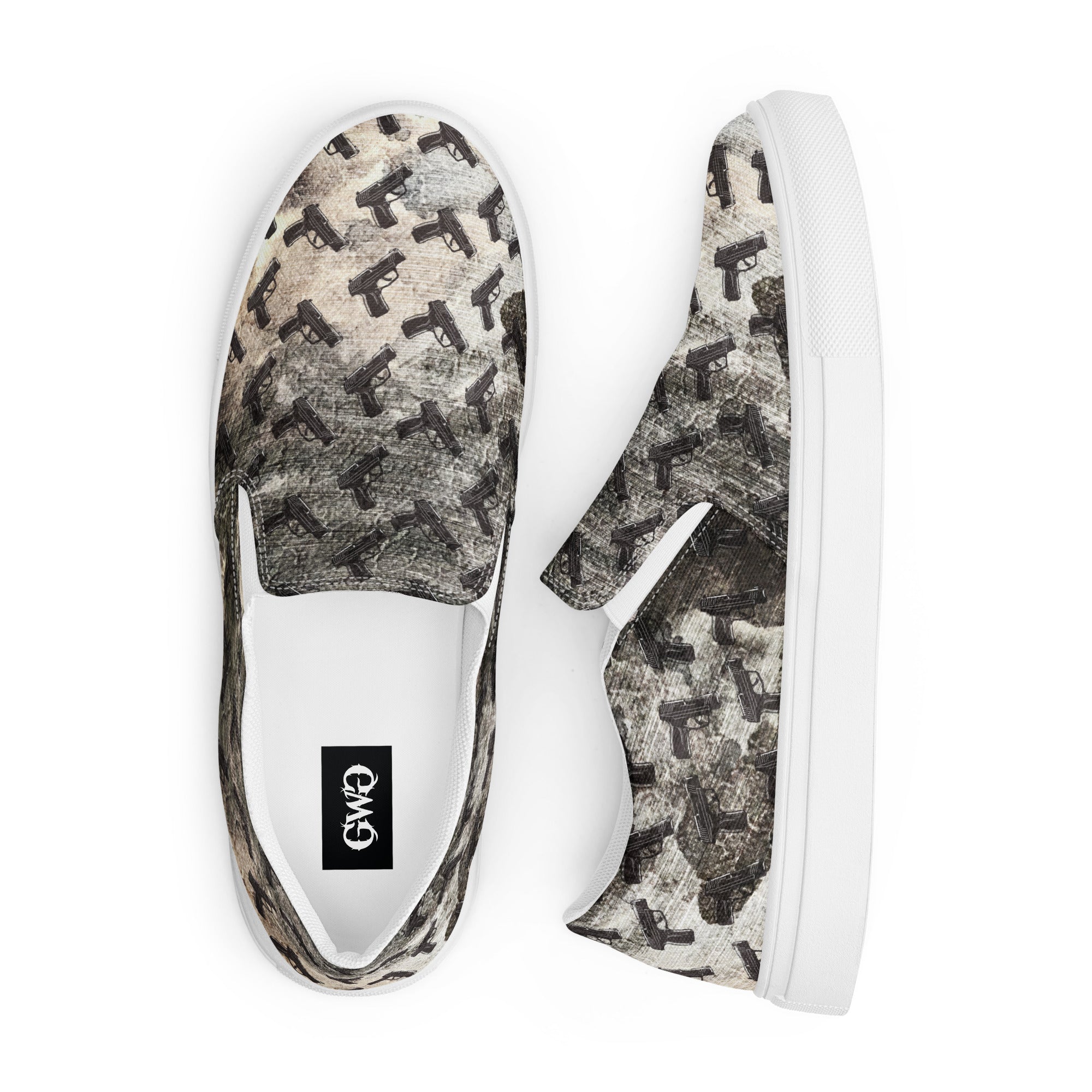 Gunpowder Pistol Palooza Women’s Canvas Slip-On Shoes