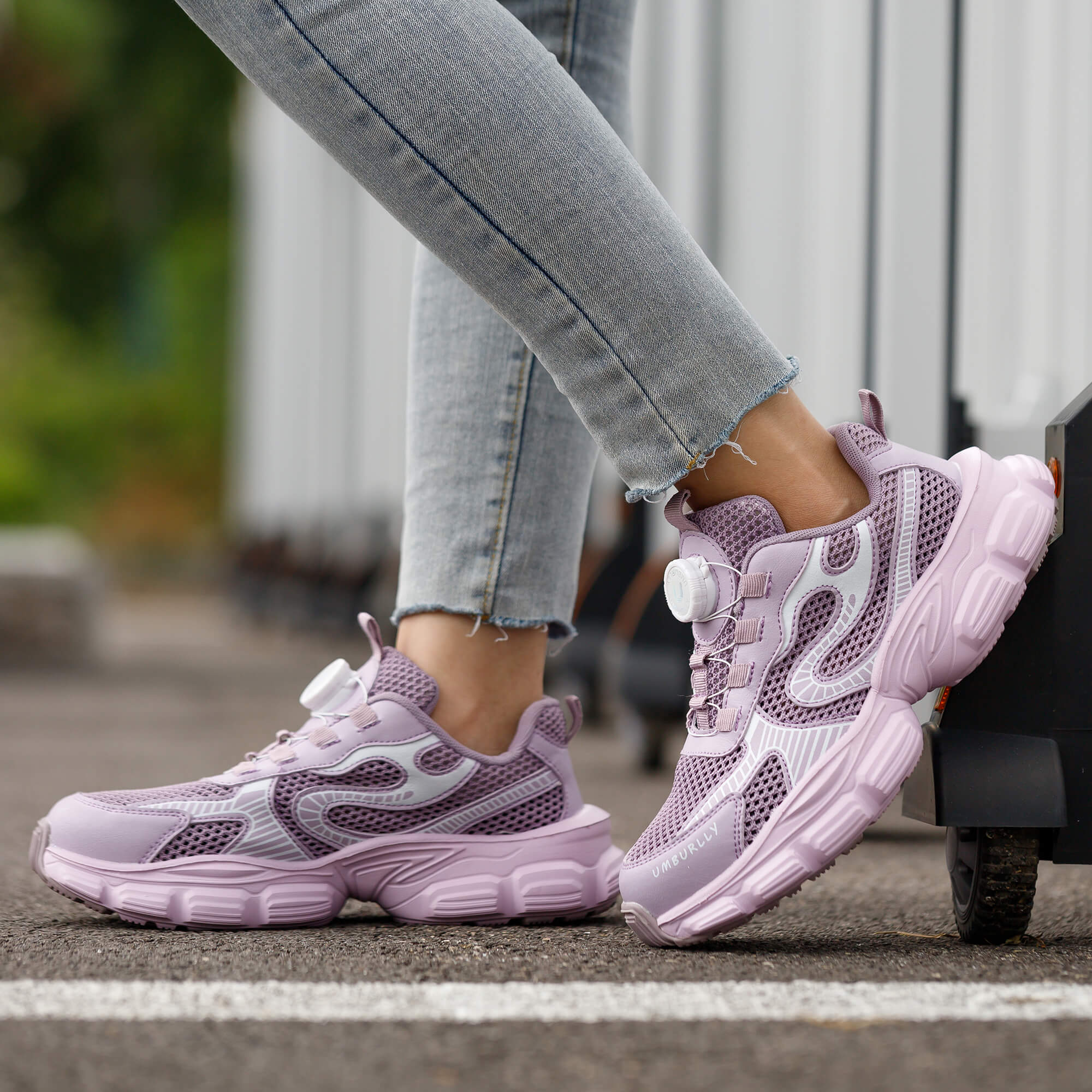 Women's Steel Toe Knob-Lacing Work Sneakers