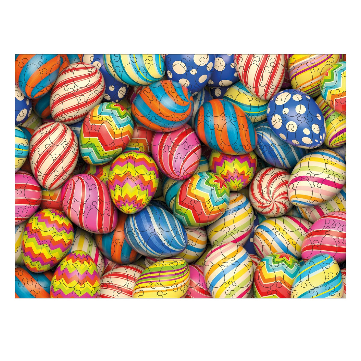 Wooden Easter Puzzle - Colorful Easter Eggs