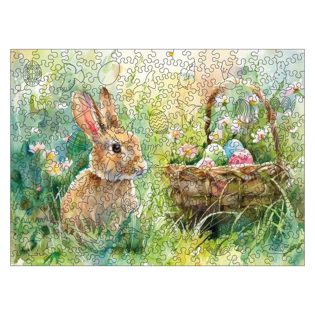 Wooden Easter Puzzle - Easter Bunny with Basket