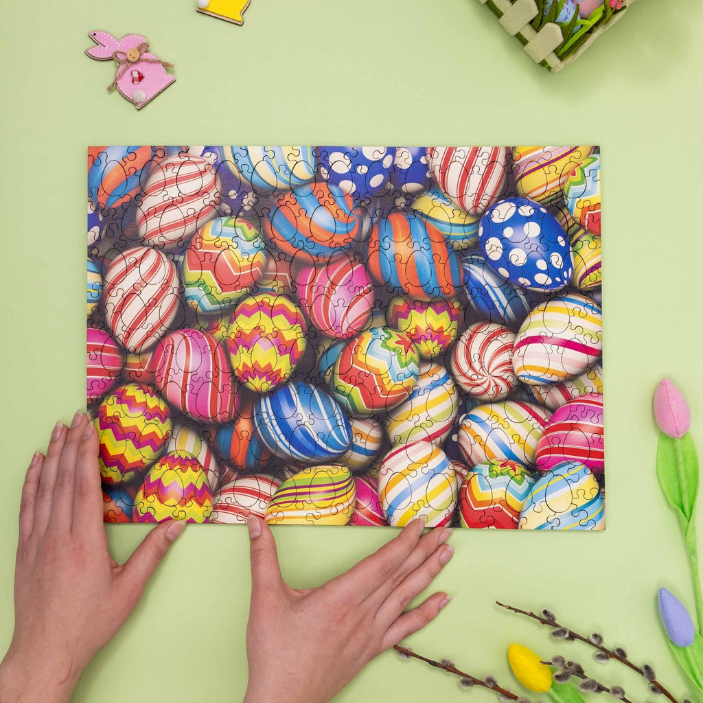 Wooden Easter Puzzle - Colorful Easter Eggs