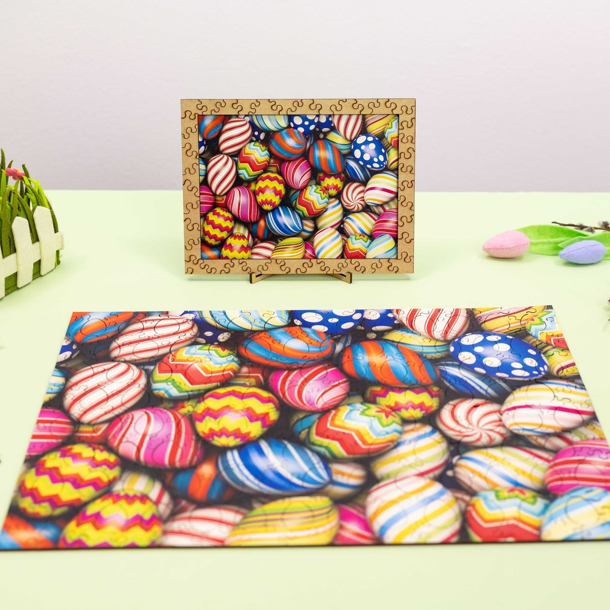 Wooden Easter Puzzle - Colorful Easter Eggs