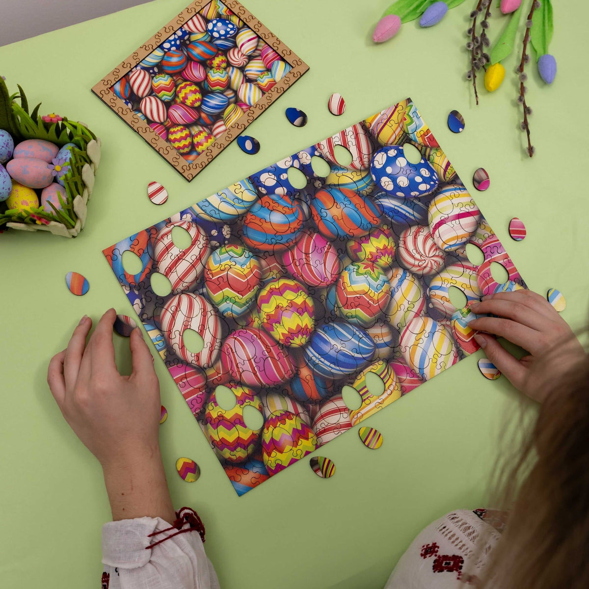 Wooden Easter Puzzle - Pastel Easter Eggs