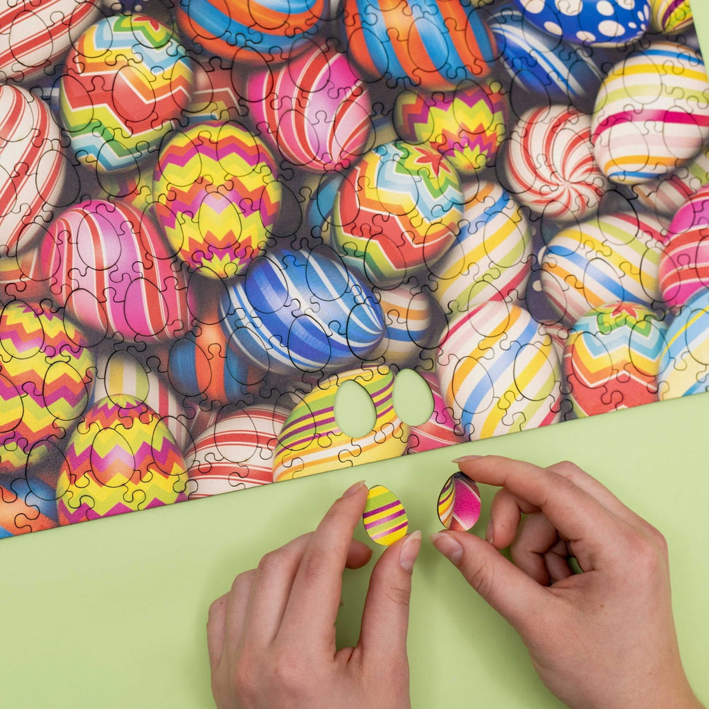Wooden Easter Puzzle - Colorful Easter Eggs
