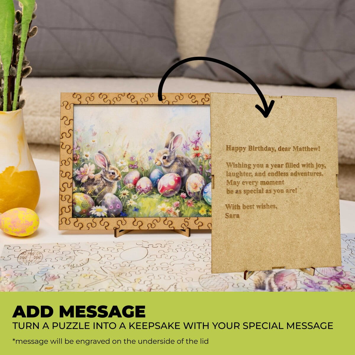 Wooden Easter Puzzle - Colorful Easter Eggs
