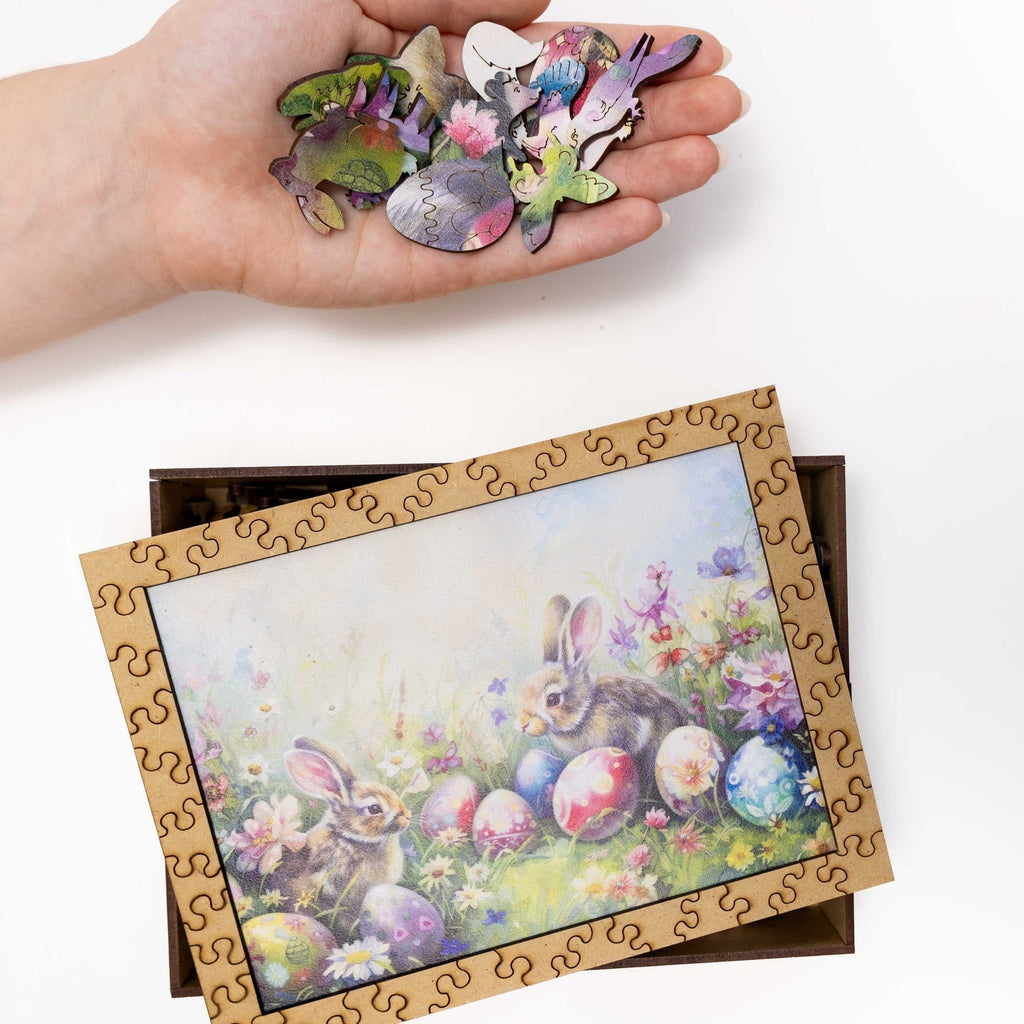 Wooden Easter Puzzle - Spring Easter Bunny