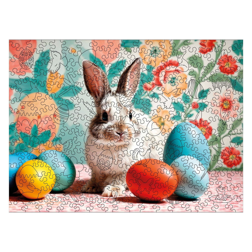 Wooden Easter Puzzle - Spring Easter Bunny