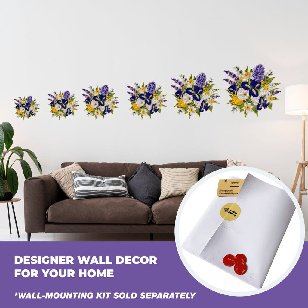 Wooden Flower-Shaped Puzzle - Irises