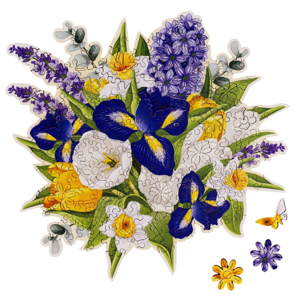Wooden Flower-Shaped Puzzle - Irises