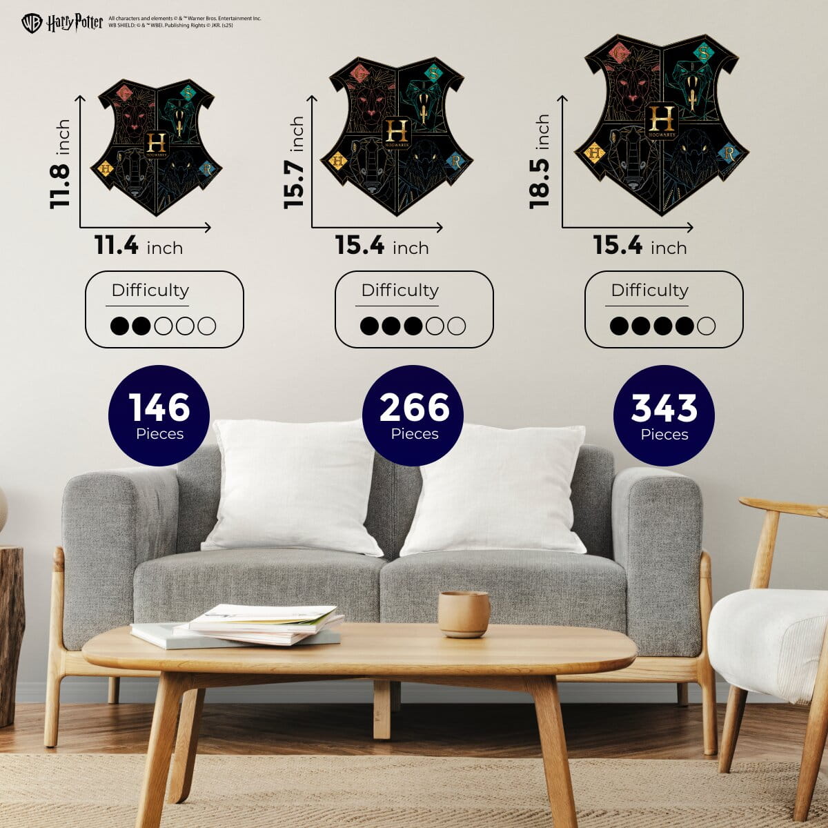 Classic Wooden Puzzle Harry Potter™ Hogwarts (Black)