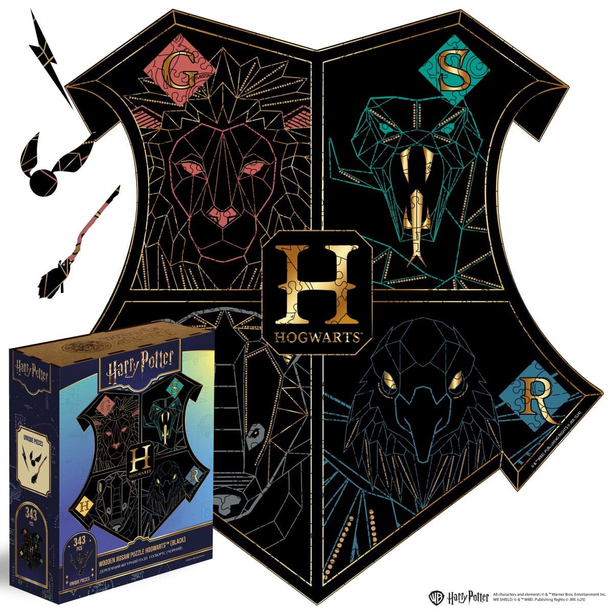 Classic Wooden Puzzle Harry Potter™ Hogwarts (Black)
