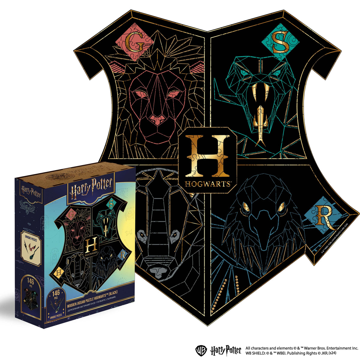 Classic Wooden Puzzle Harry Potter™ Hogwarts (Black)