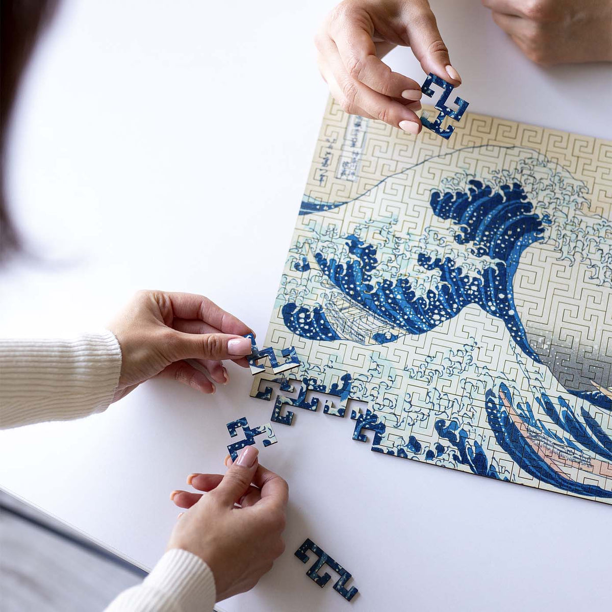 Wooden jigsaw maze puzzle The Great Wave Off Kanagawa (Hokusai)