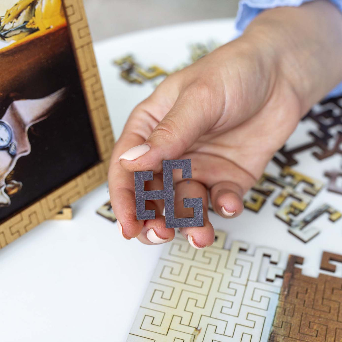 Wooden jigsaw maze puzzle The Persistence of Memory (Salvador Dali)
