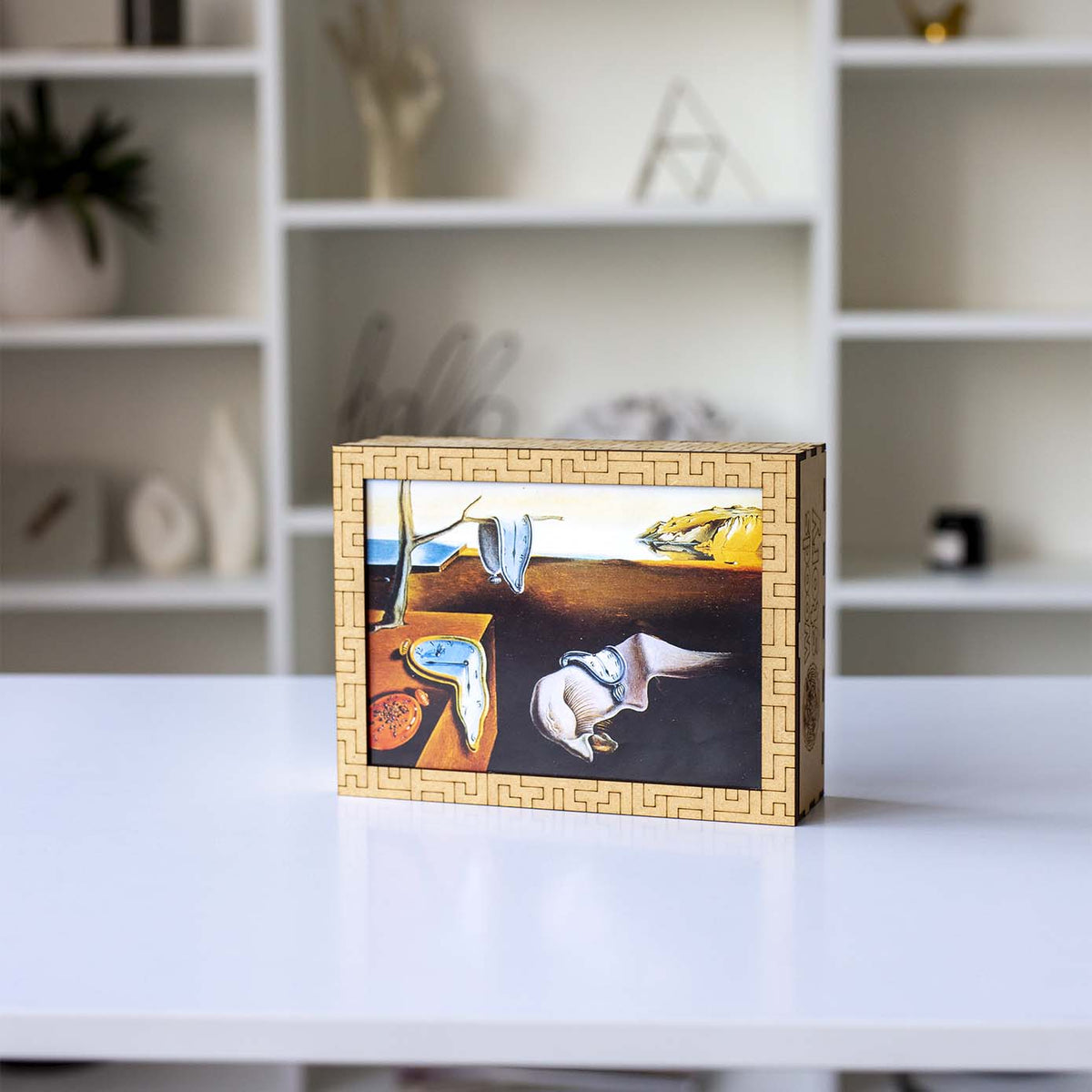 Wooden jigsaw maze puzzle The Persistence of Memory (Salvador Dali)