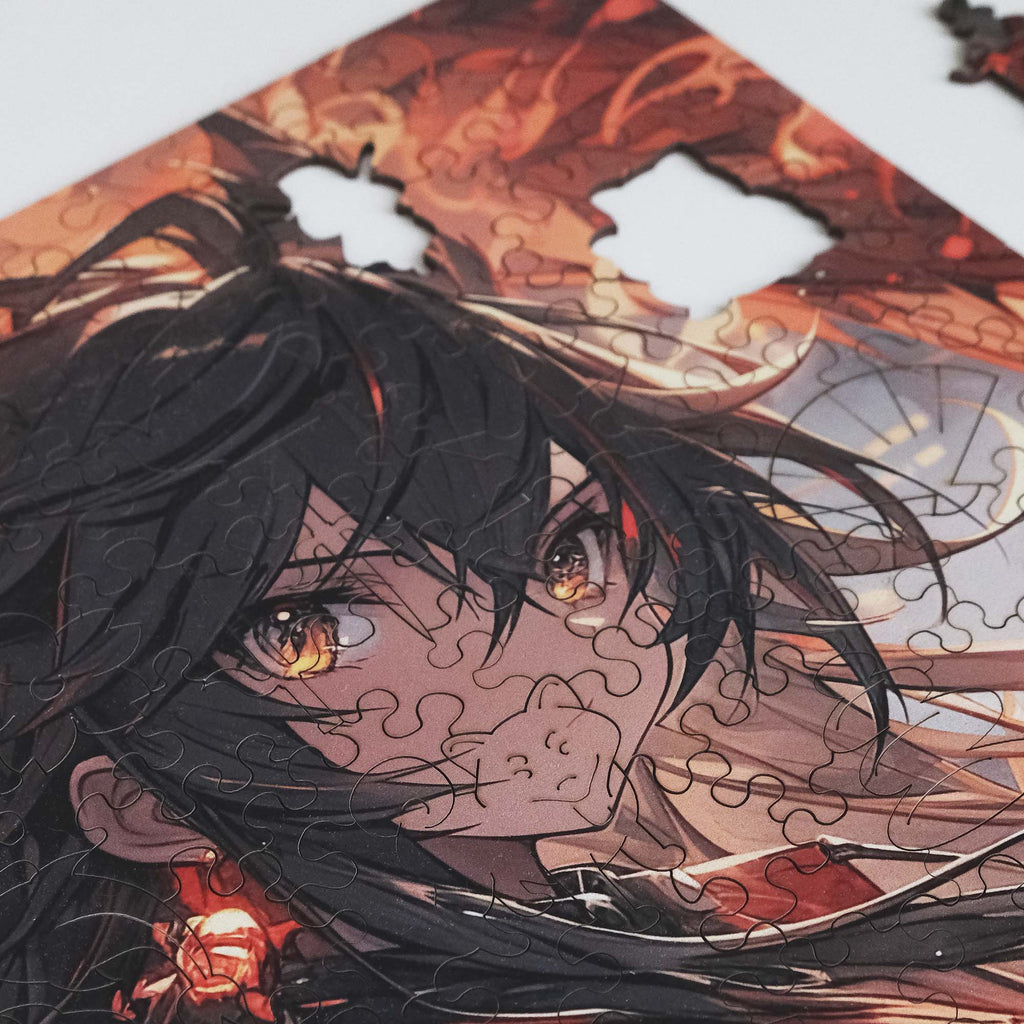 Wooden Jigsaw Puzzle Anime Fire Dragon Warrior