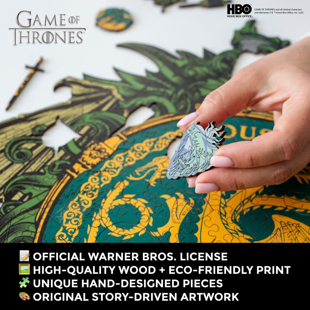 Wooden jigsaw puzzle Game of Thrones™ House Targaryen