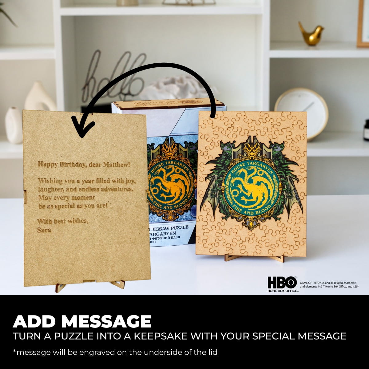 Wooden jigsaw puzzle Game of Thrones™ House Targaryen