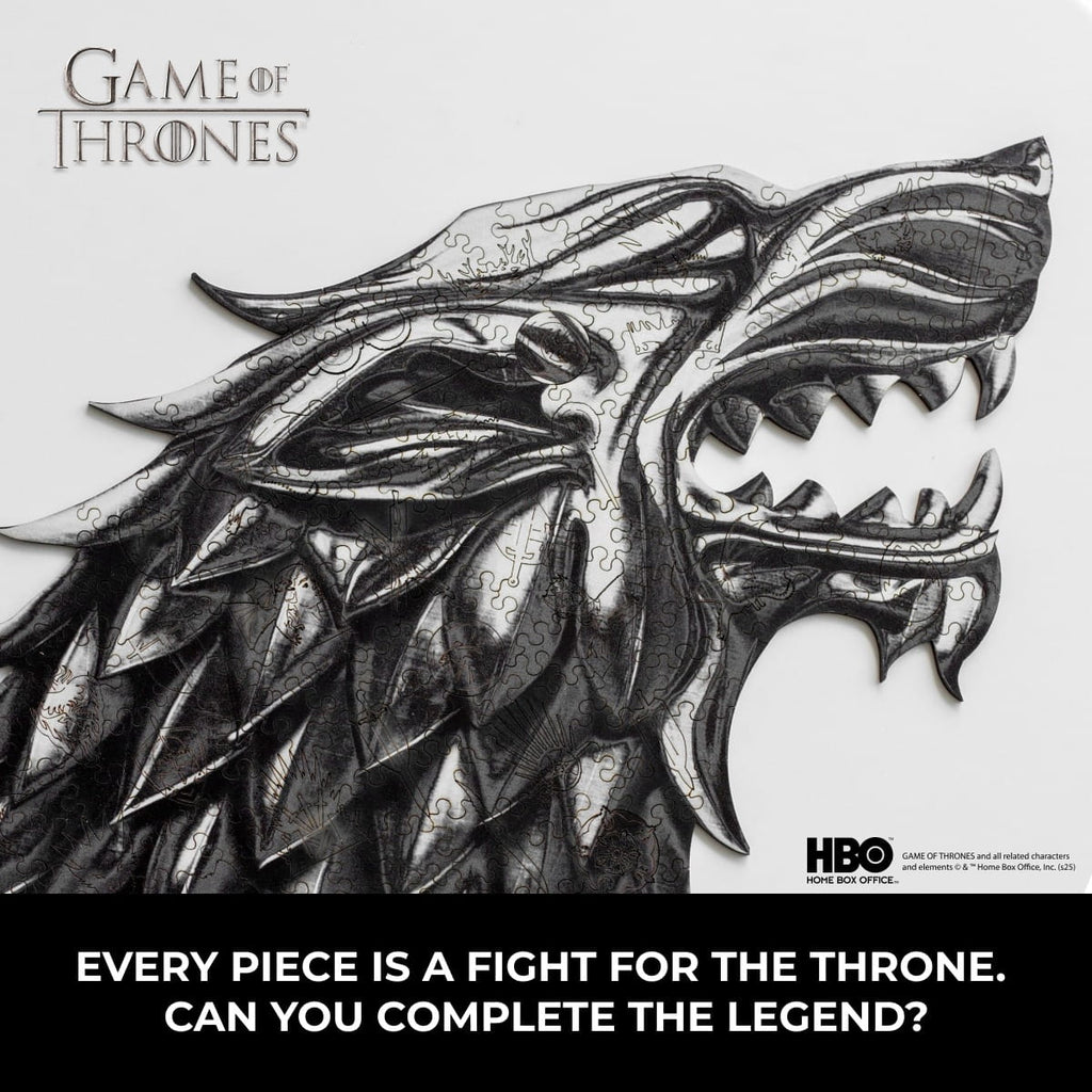 Wooden jigsaw puzzle Game of Thrones™ Metallic Sigils Stark