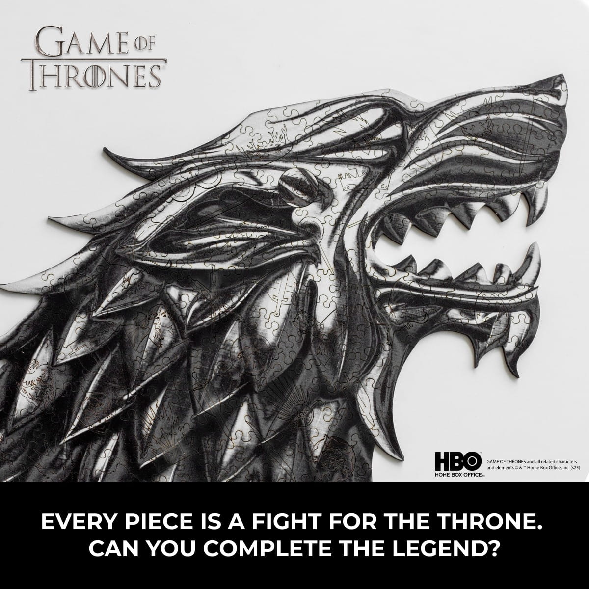 Wooden jigsaw puzzle Game of Thrones™ Metallic Sigils Stark