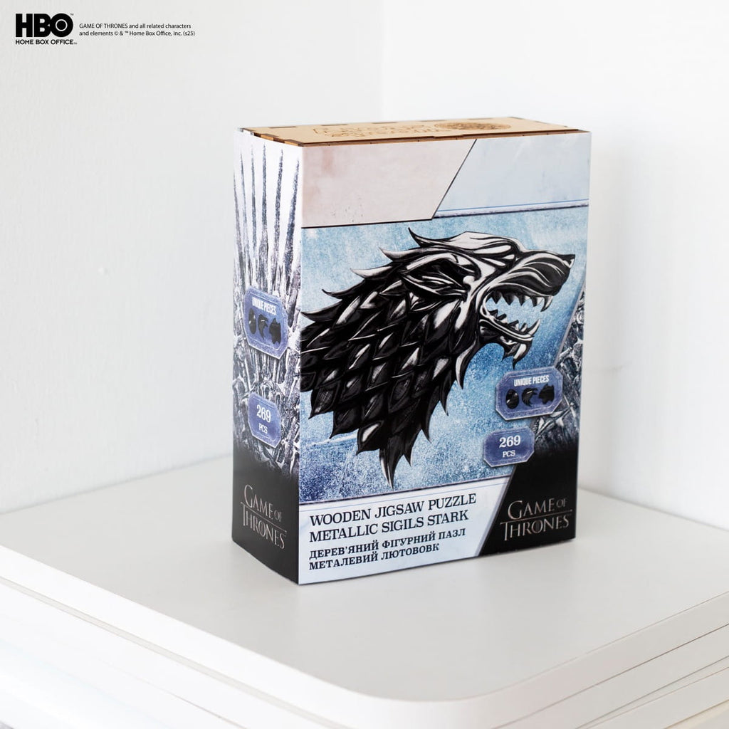 Wooden jigsaw puzzle Game of Thrones™ Metallic Sigils Stark