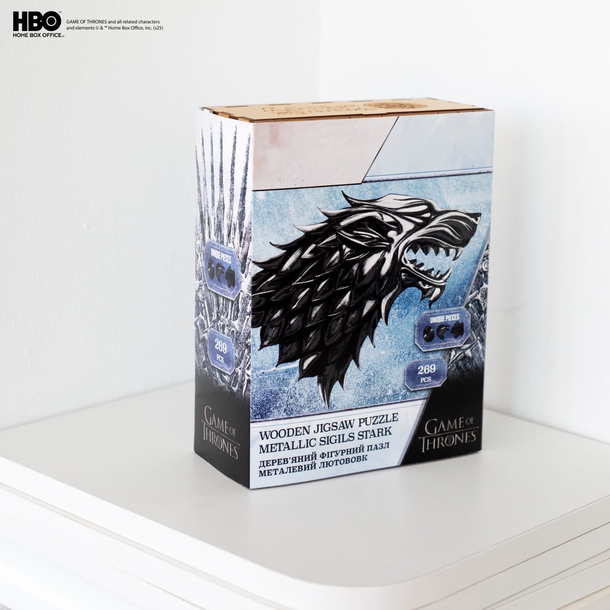 Wooden jigsaw puzzle Game of Thrones™ Metallic Sigils Stark