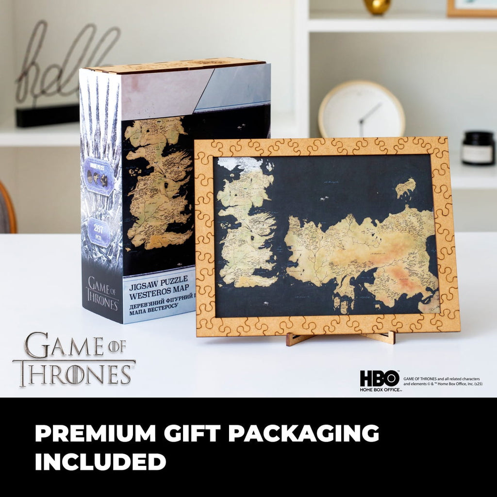 Wooden jigsaw puzzle Game of Thrones™ Westeros map