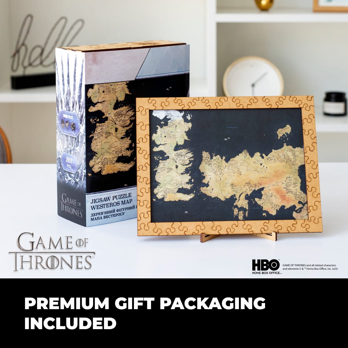 Wooden jigsaw puzzle Game of Thrones™ Westeros map