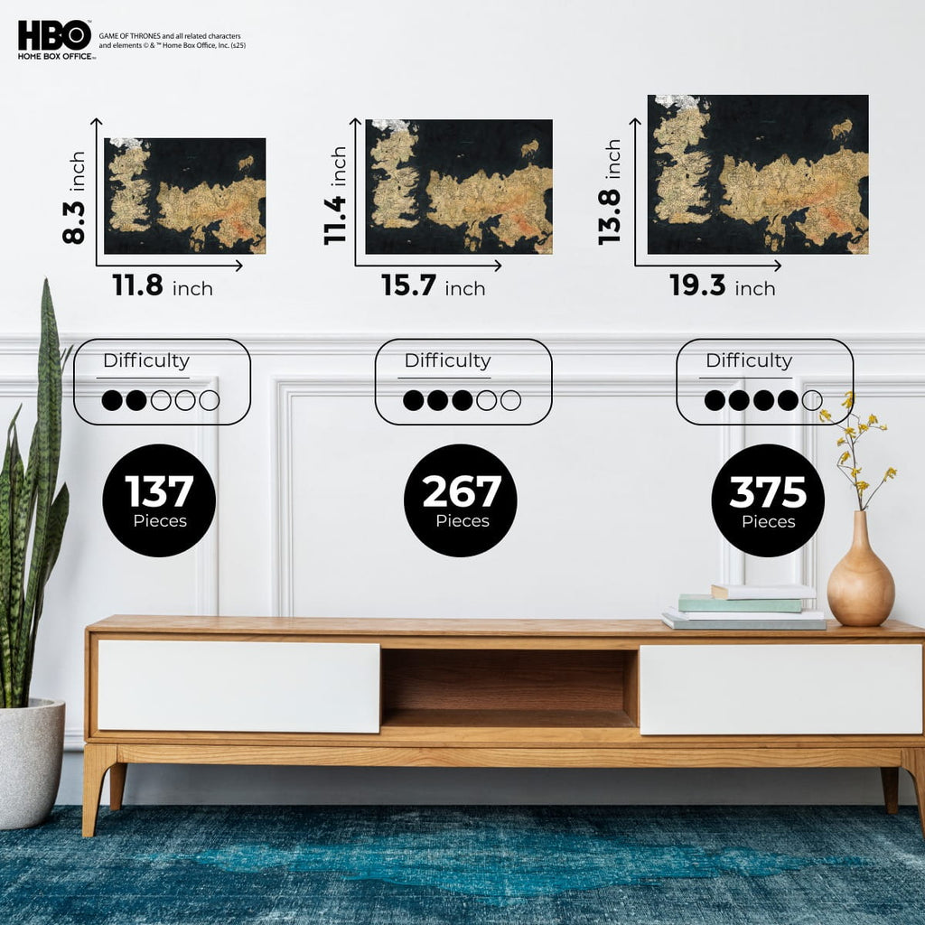 Wooden jigsaw puzzle Game of Thrones™ Westeros map