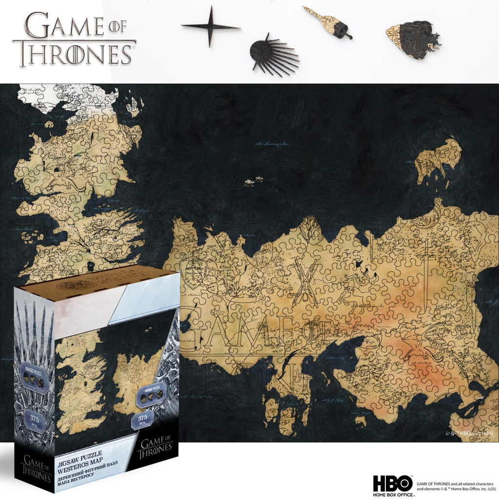 Wooden jigsaw puzzle Game of Thrones™ Westeros map