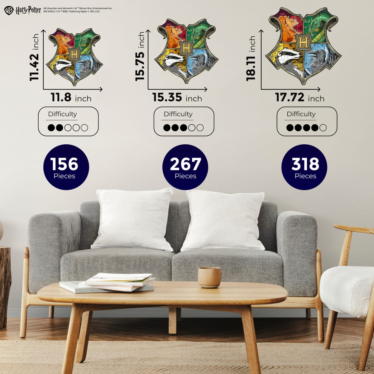 Wooden Puzzle Harry Potter™ Hogwarts Crest