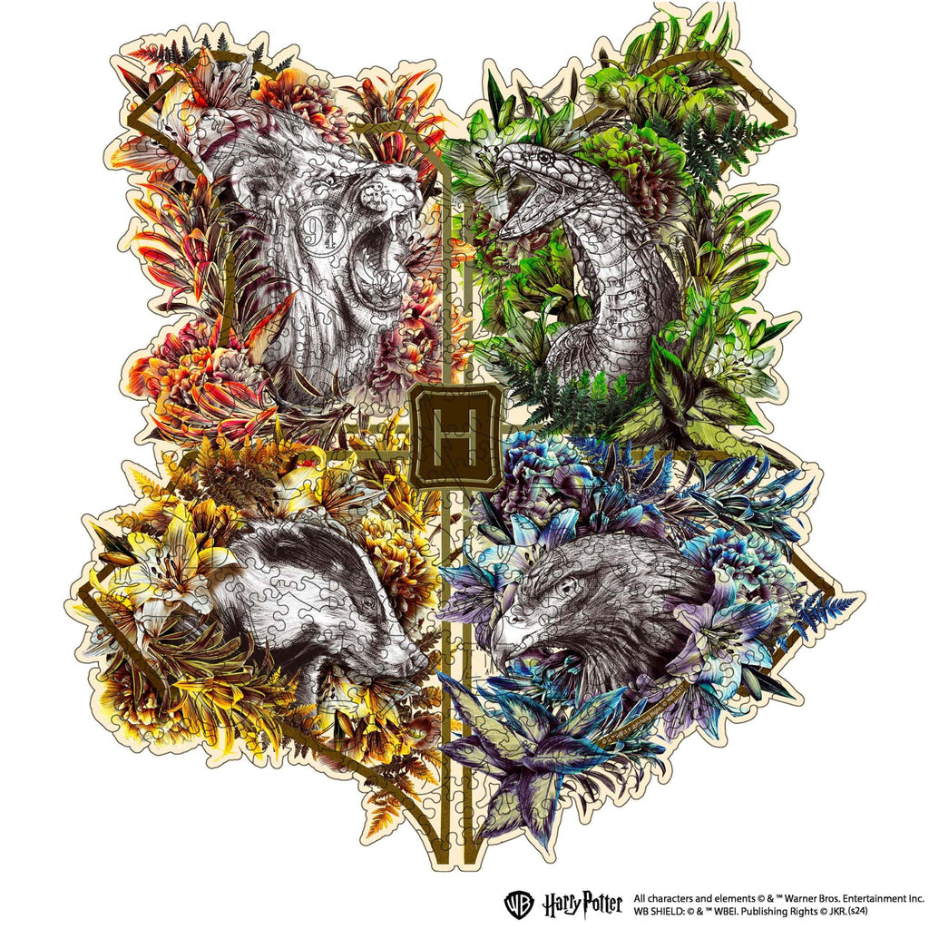 Wooden Puzzle Harry Potter™ Hogwarts Houses (Flowery)