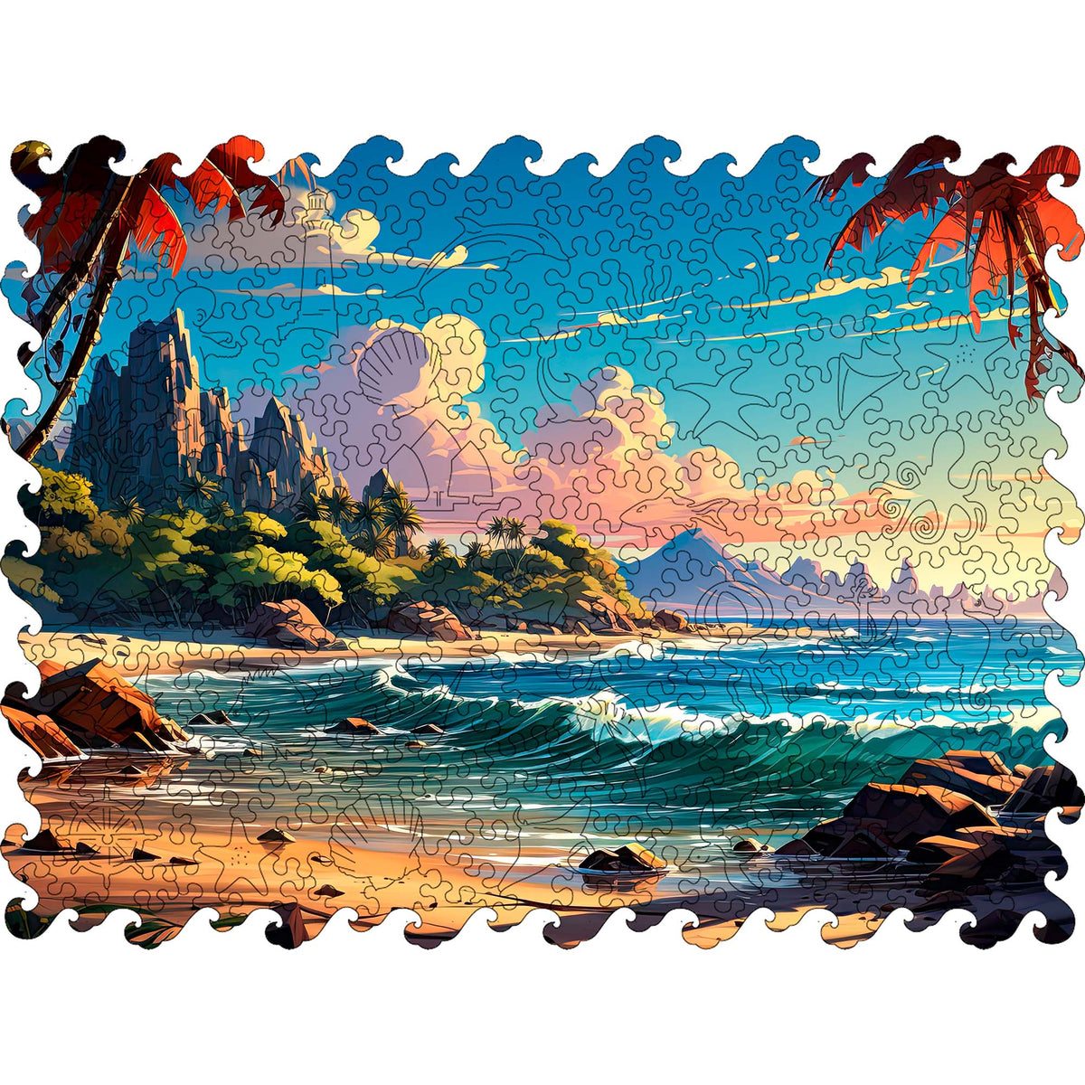 Wooden Jigsaw Puzzle Sea landscape