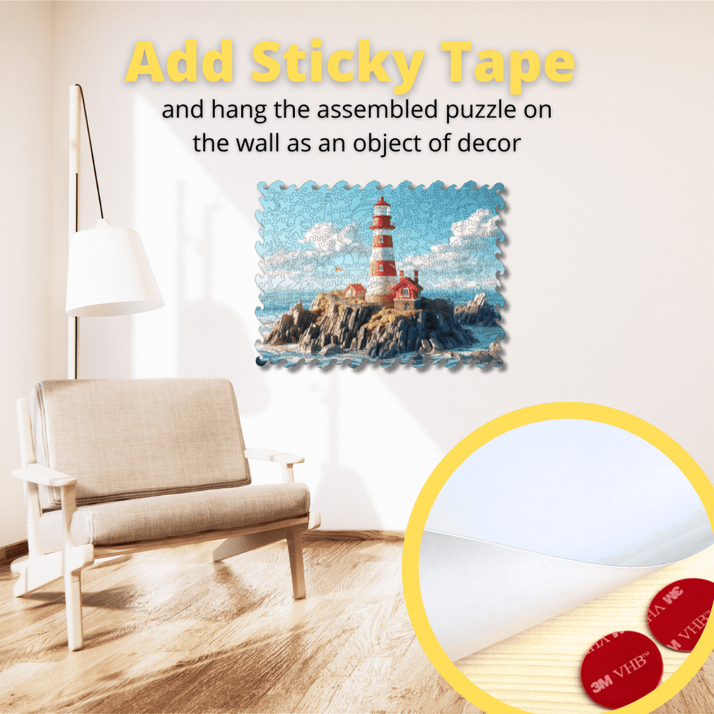 Wooden Jigsaw Puzzle Sea Lighthouse