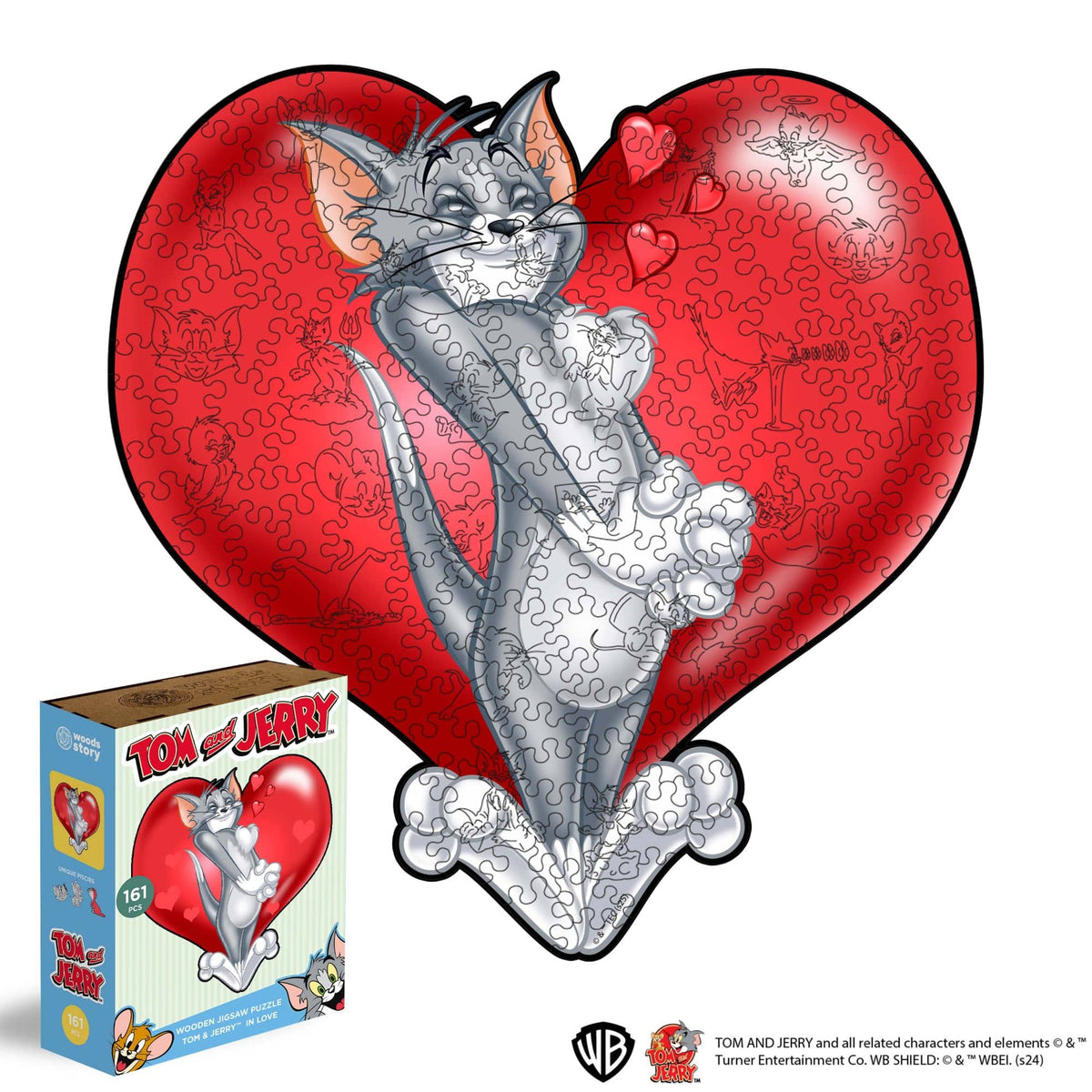 Wooden jigsaw puzzle Tom & Jerry™ – Heart of Love