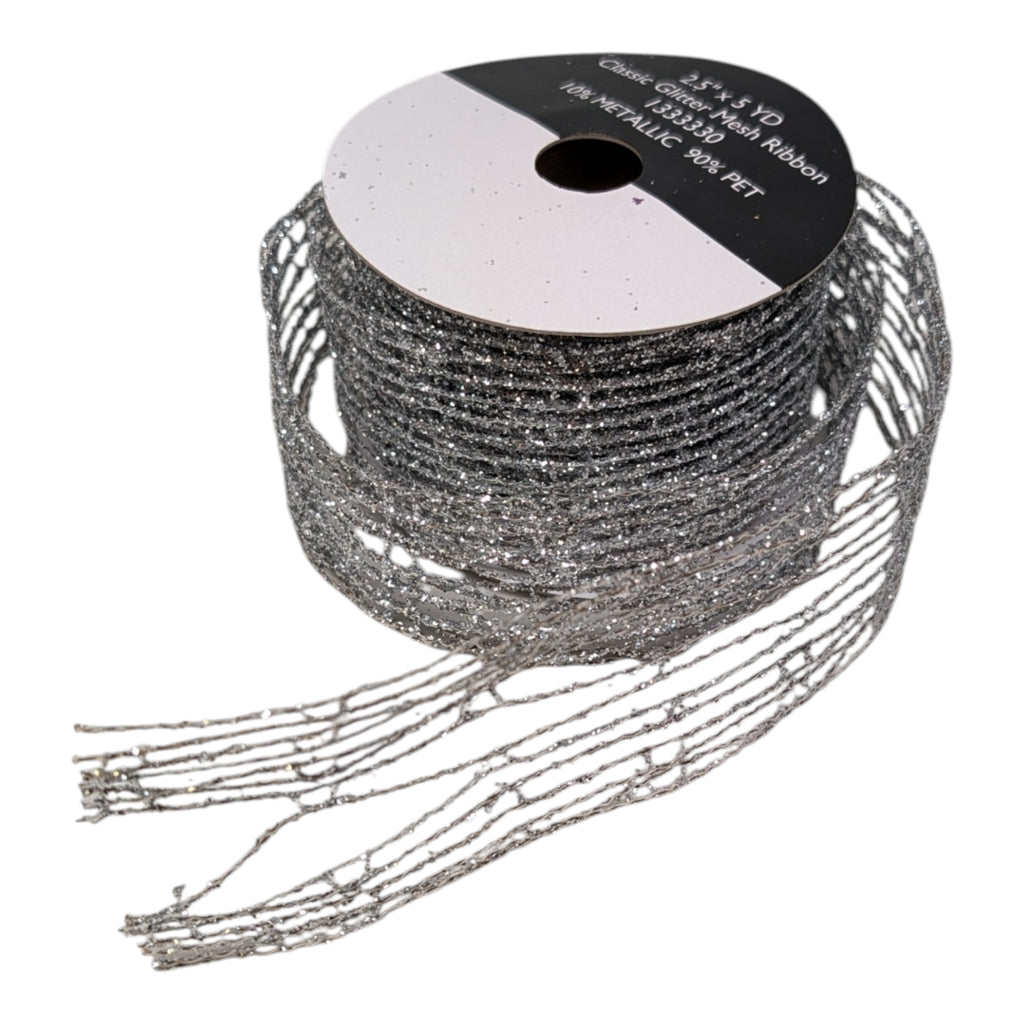 Glitter Mesh Ribbon - 2.5" x 5 Yard -