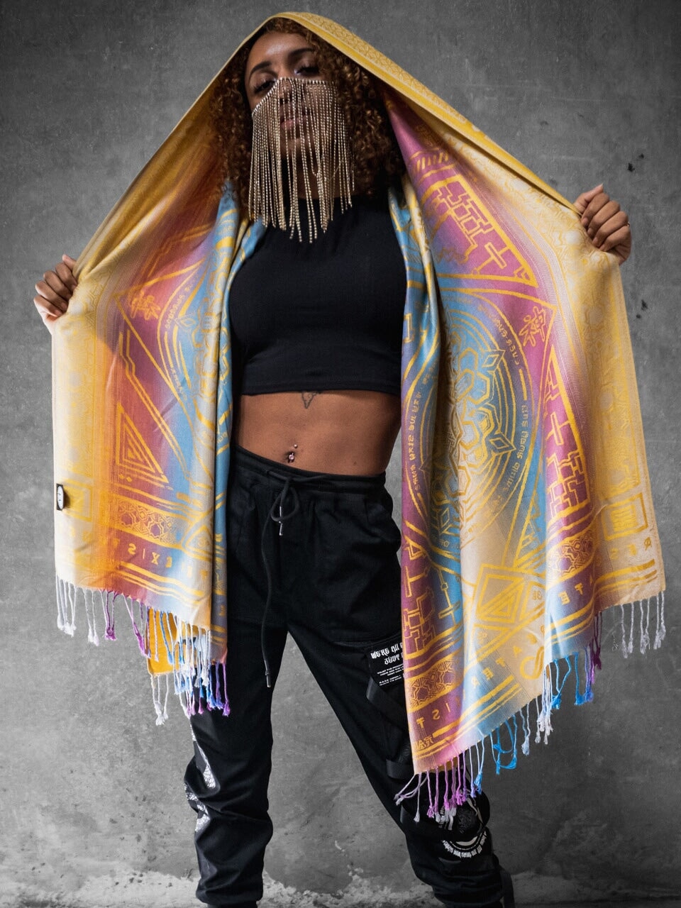 YELLOW AMETHYST DHARMA • Reversible Festival Shawl/Scarf