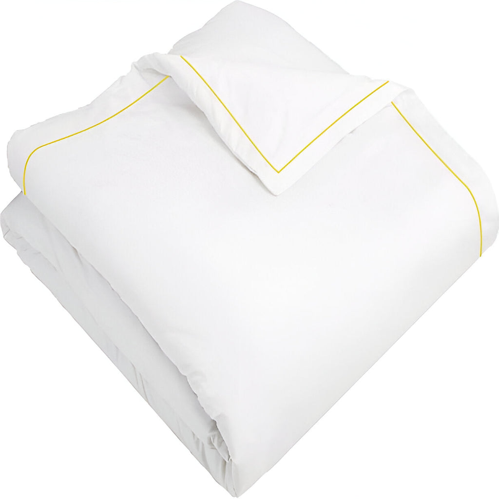 400TC Cotton Single Edge Embroidery Sateen Solid Duvet Cover Set