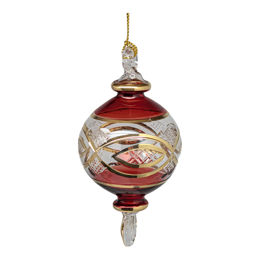 Ruby and Gold: The Egyptian Cut Glass Globe Ornament
