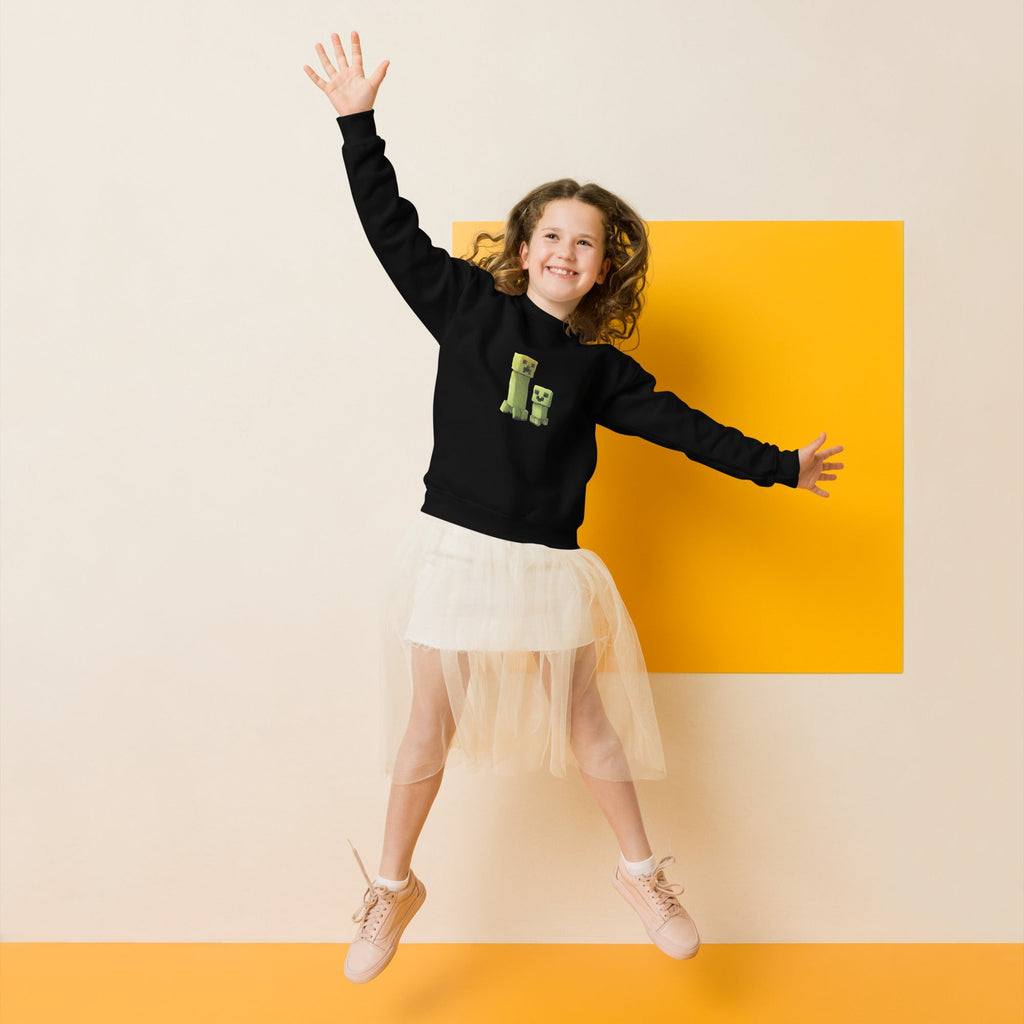 Minecraft Creeper Design Youth Crewneck Sweatshirt