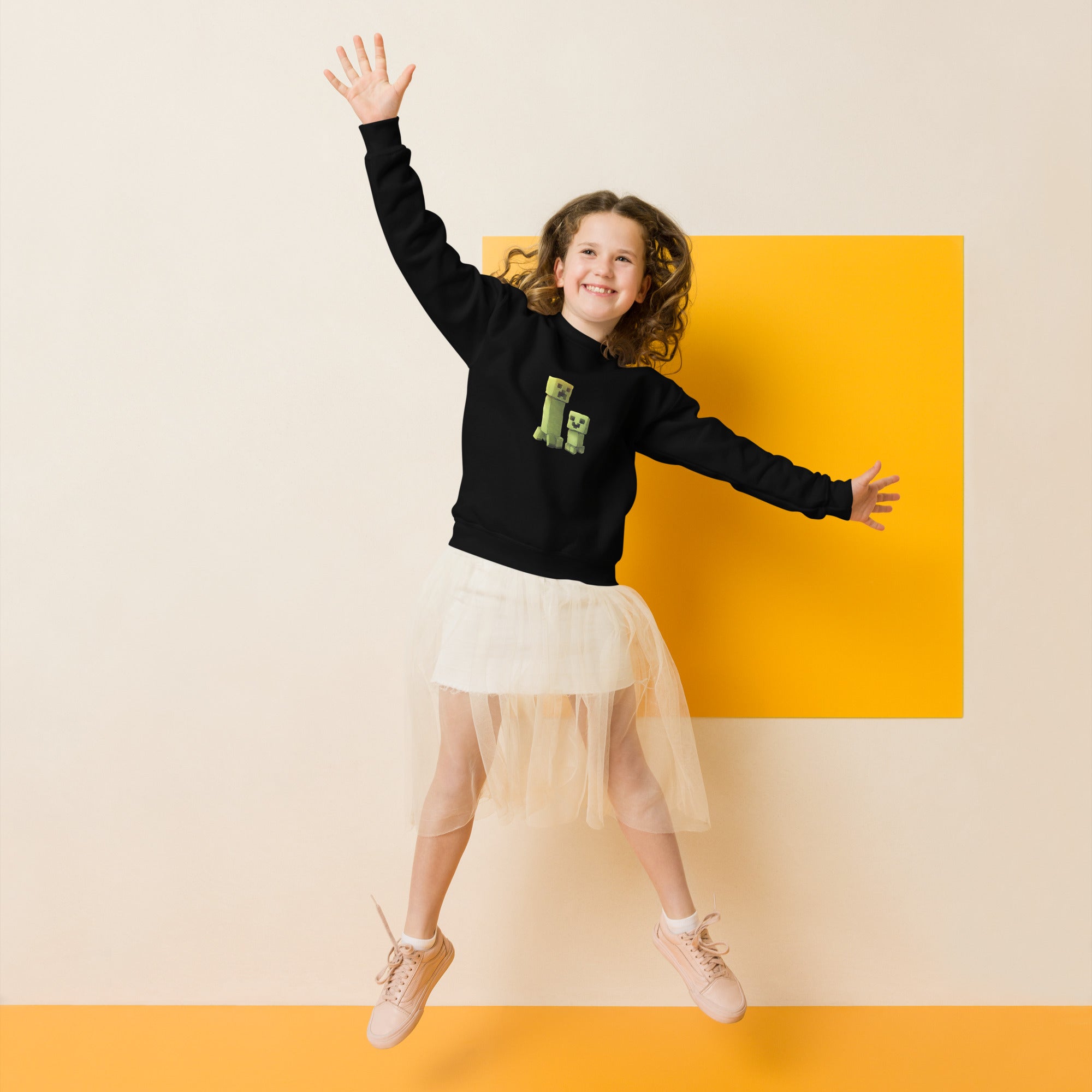 Minecraft Creeper Design Youth Crewneck Sweatshirt
