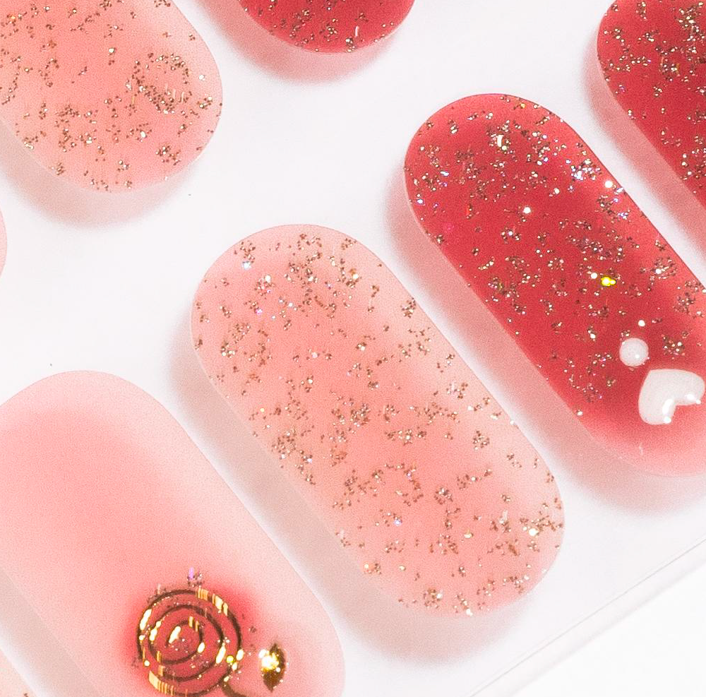 Heart Rose Gel Nails