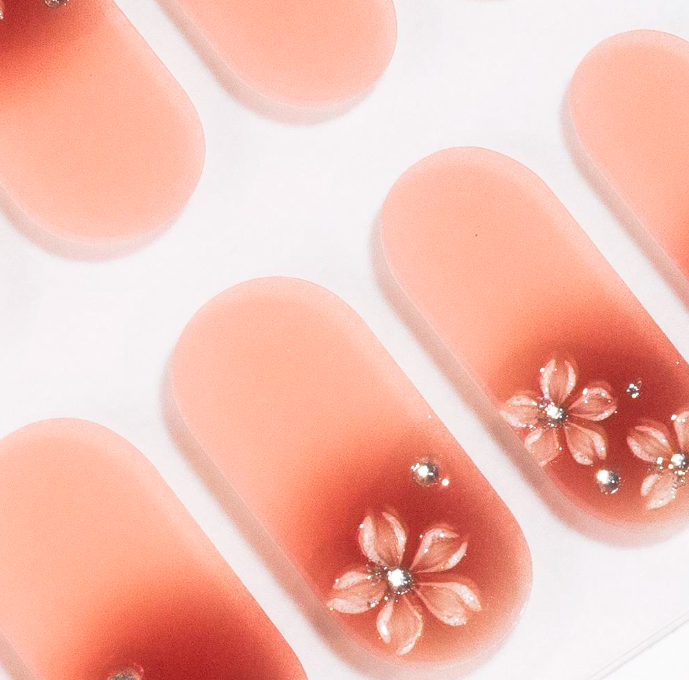 Floral Ombre Gel Nails