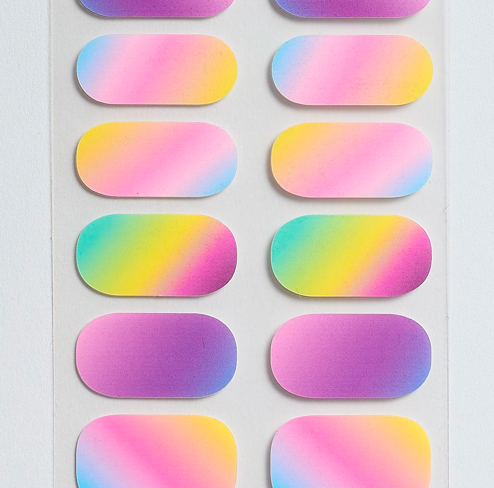 Rainbow Pastel Gel Nails