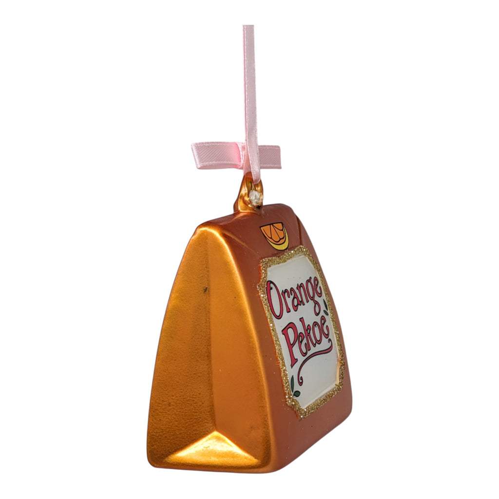 Amber Awakening: Orange Pekoe Tea Glass Ornament
