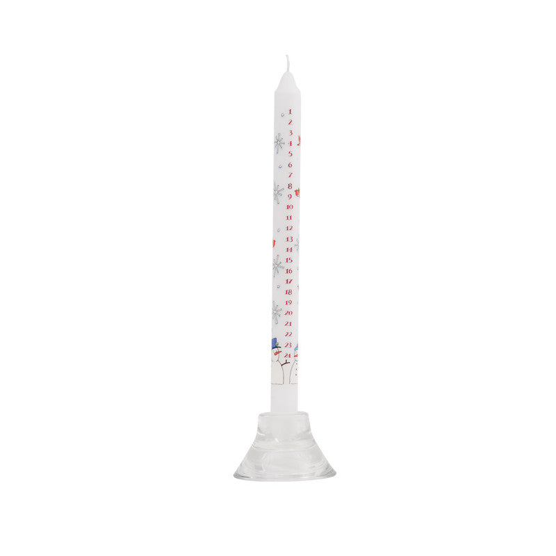 Advent Taper Candle - Snowmen